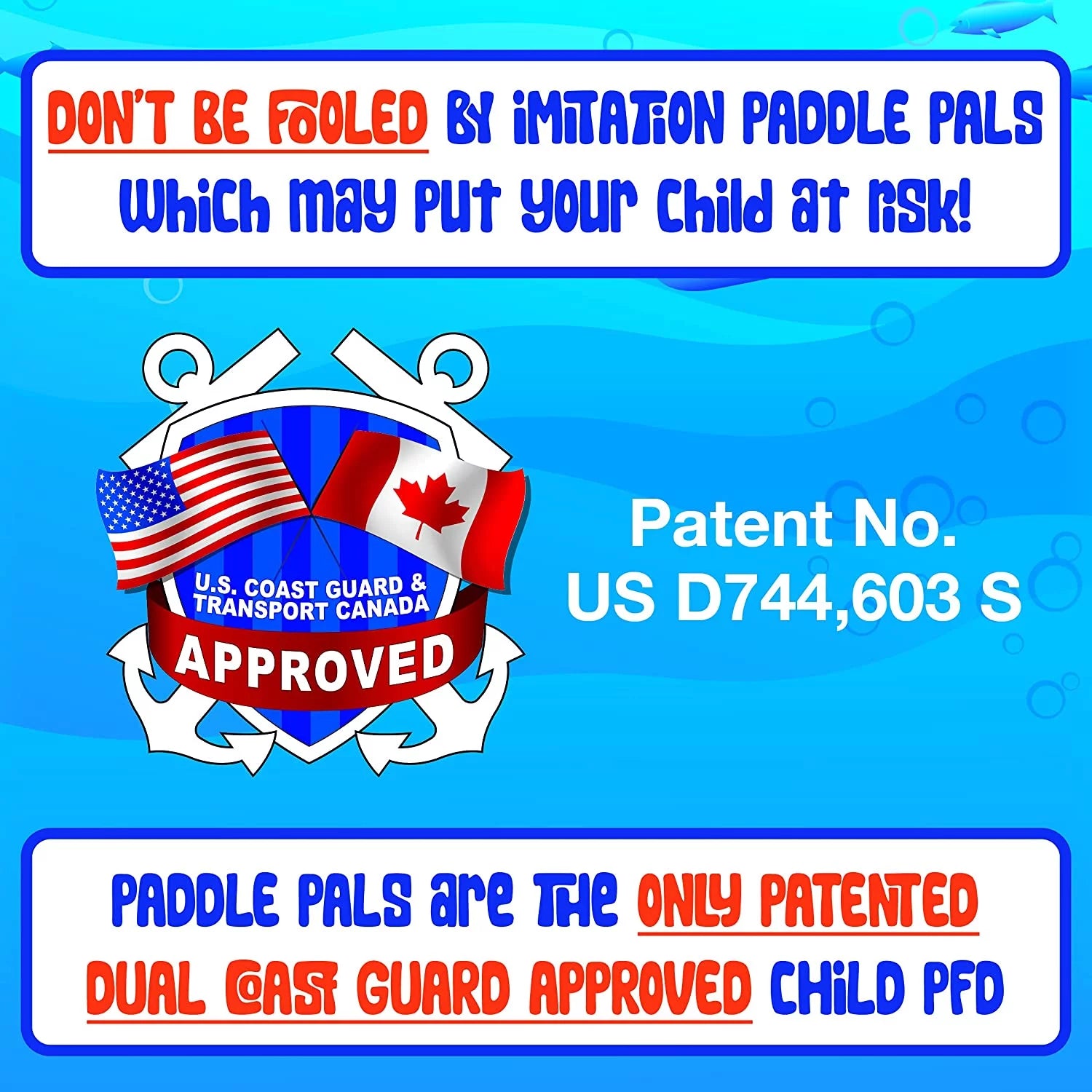 Paddle Pals Life Jacket USCG Approved, Kids Swim Vest, 30 to 50 Lbs, Fish Tank