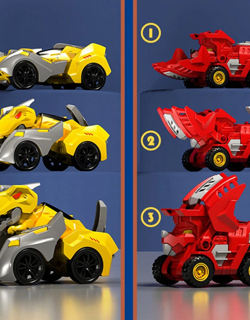 Load image into Gallery viewer, 2 in 1 Transforming Dinosaur Car Deformation Toys Inertial Sliding Dino Automatic Transform Figures Robot Diecasts Toy Boys Gift
