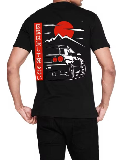 Load image into Gallery viewer, Japanese Style Car JDM Culture GTR Racing T Shirts Back Print Street Wear Original Design Oversized 100% Cotton Tops Tee Homme
