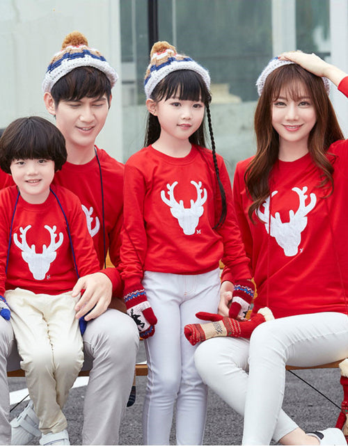 Load image into Gallery viewer, Christmas deer head long sleeve family wear
