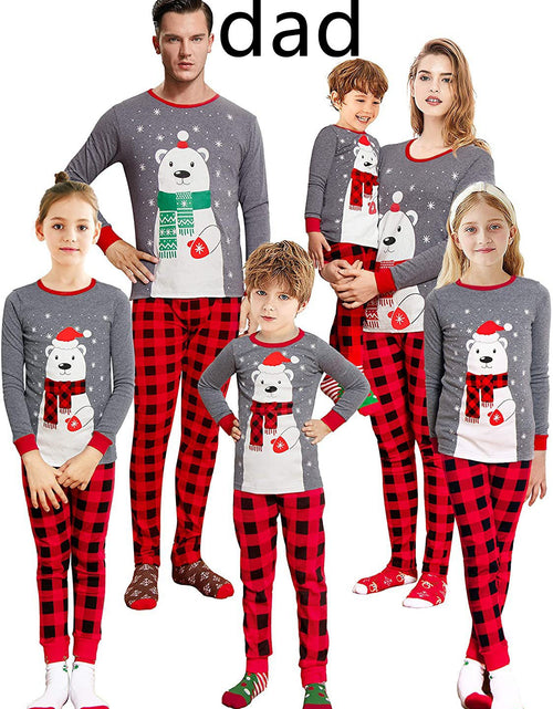 Load image into Gallery viewer, Home Wear Bear Print Parent-child Suit Christmas
