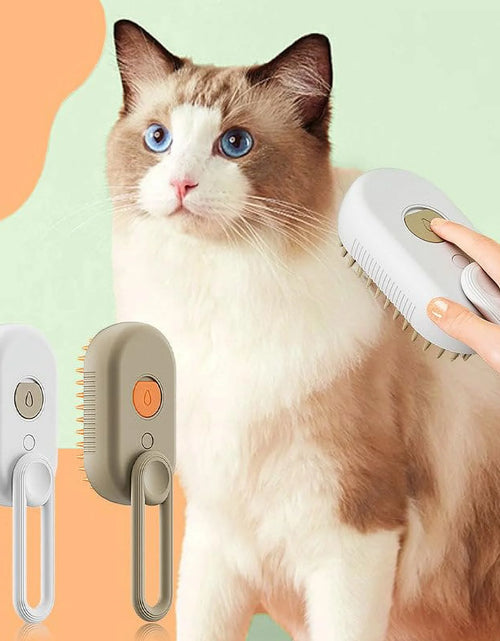 Load image into Gallery viewer, Cat Steam Brush, 3 in 1 Self Cleaning Cat Steamy Pet Brush Steamer Brush for Massage for Removing Tangled and Loosse Hair (Light Green)
