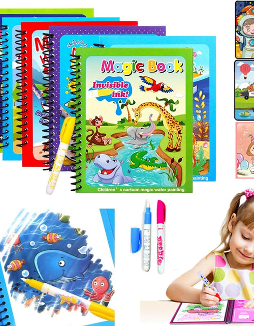 Load image into Gallery viewer, 1Pcs Magical Book Water Drawing Montessori Toys Reusable Coloring Book Magic Water Drawing Book Sensory Early Education Toys
