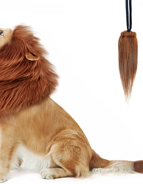 Load image into Gallery viewer, Lion Mane for Dog Costumes, Realistic Wig for Medium to Large Sized Dogs (Dark Brown)
