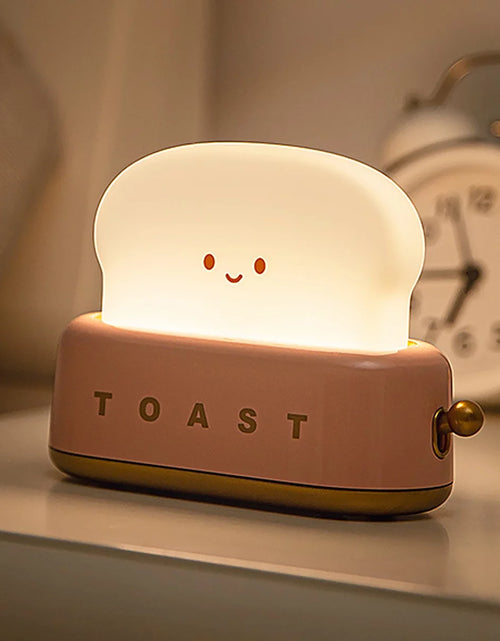 Load image into Gallery viewer, Cute Bread Night Light Usb Rechargable Desk Lamp Bedroom Bedside Sleep Light Reading Light for Office Bedroom Living Room
