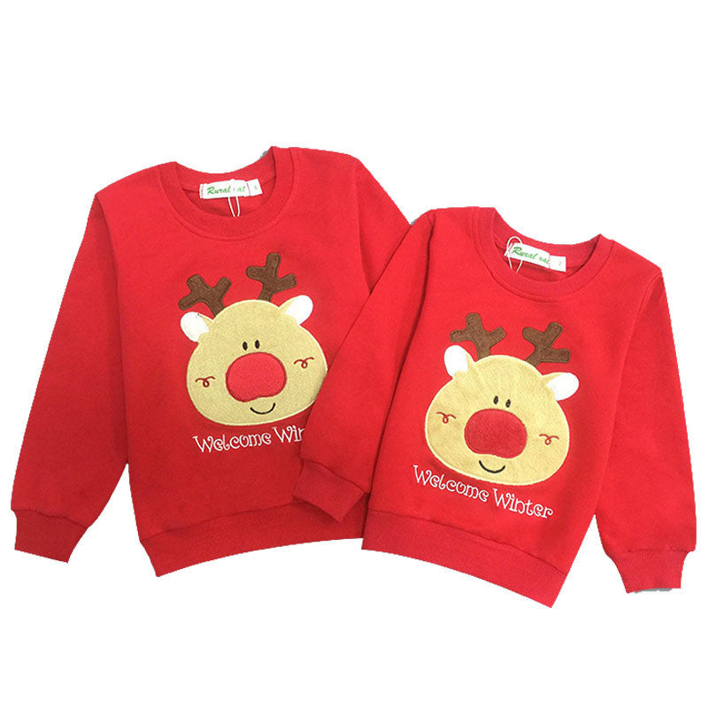 Christmas deer head long sleeve family wear