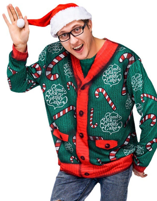 Load image into Gallery viewer, Christmas Sweater Printed Long Sleeve T-shirt Stage Wear Performance Wear
