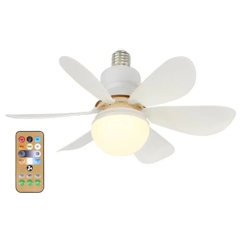 Ceiling Fan Light LED 30W E27 with Remote Control for Dimming, Suitable for Living Room, Study, Household Use, 85-265V