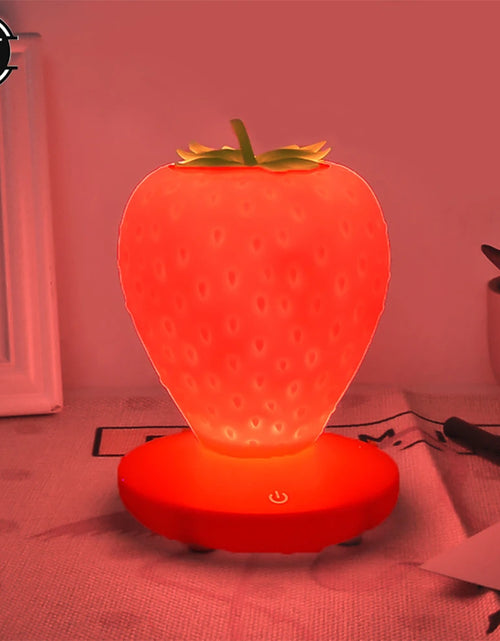 Load image into Gallery viewer, LED Strawberry Lamp for Bedroom Silicon Touch-Sensor USB Rechargeable Dimmable Idyllic Bedside Night Light for House Decoration
