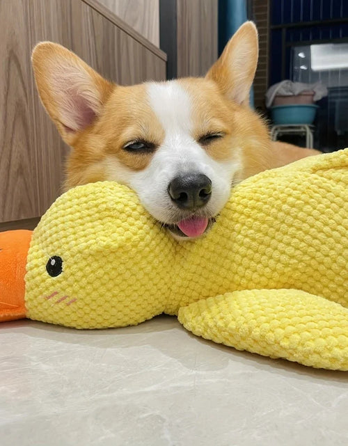 Load image into Gallery viewer, 1Pc Large Duck-Shaped Squeaky Plush Toy for Dogs - Teeth Cleaning, Durable Chewtoy, Interactive Fun for Engaging Playtime
