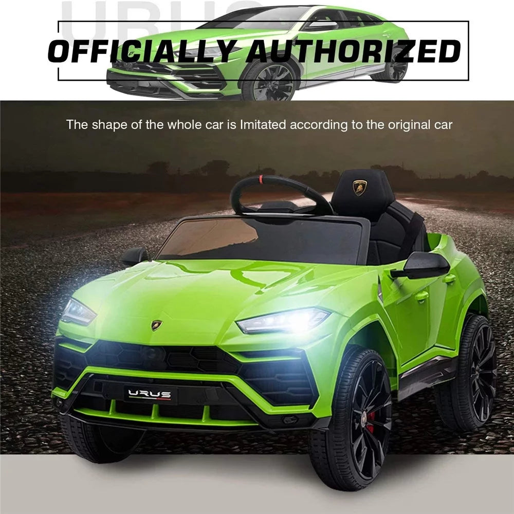 Lamborghini Urus 12V Electric Powered Ride on Car Toys for Girls Boys, White Kids Electric Vehicles Ride on Toys with Remote Control, Foot Pedal, MP3 Player and LED Headlights, CL61