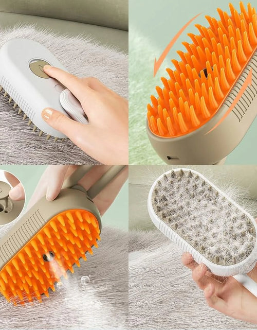 Load image into Gallery viewer, Cat Steam Brush, 3 in 1 Self Cleaning Cat Steamy Pet Brush Steamer Brush for Massage for Removing Tangled and Loosse Hair (Light Green)
