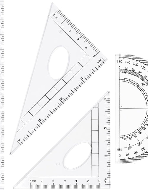 Load image into Gallery viewer, Math Geometry Kit Sets 10 Piece Student Supplies with Shatterproof Storage Box,Includes Rulers,Protractor,Compass,Eraser,Pencil Sharpener,Lead Refills,Pencil,For Drafting and Drawings（Blue）
