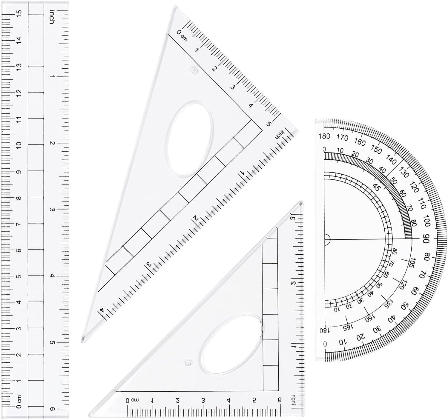 Math Geometry Kit Sets 10 Piece Student Supplies with Shatterproof Storage Box,Includes Rulers,Protractor,Compass,Eraser,Pencil Sharpener,Lead Refills,Pencil,For Drafting and Drawings（Blue）