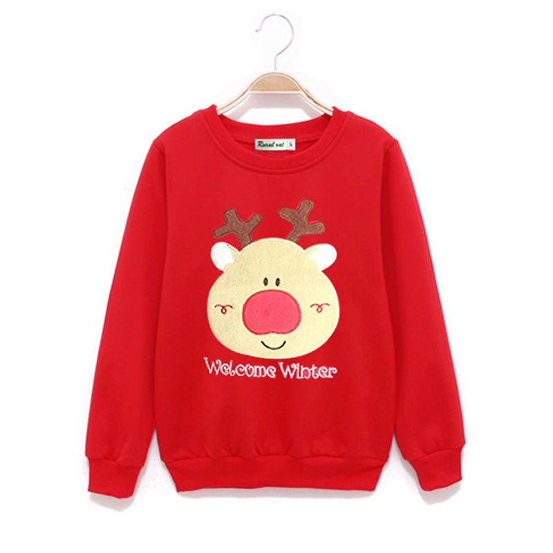 Christmas deer head long sleeve family wear