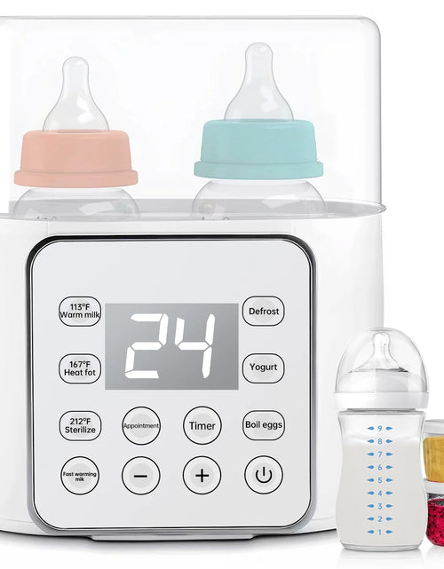 Load image into Gallery viewer, Baby , 9 in 1 Double Bottles Milk Warmer for Baby, Fast Food Heater &amp; Defrost Warmer with Timer, LCD Display, Timer &amp; 24H Temperature Control for Breastmilk &amp; Formula
