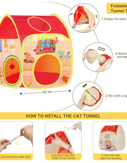 Load image into Gallery viewer, 34Pcs Cat Toys Kitten Toys,Interactive Cat Toys Set with Collapsible Cat Tunnels Tent for Indoor Cats,Retractable Cat Wand Toys Catnip Toys Cat Feather Teaser Fluffy Mouse Crinkle Balls for Cat,Kitty
