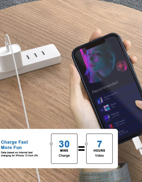 Load image into Gallery viewer, Iphone Fast Charger, 3 Pack [Apple Mfi Certified] PD 20W Type C Fast Charger Block with 6FT USB C to Lightning Fast Charging Data Sync Cable Compatible for Iphone 14 13 12 11 Pro Max XS XR X 8 Ipad
