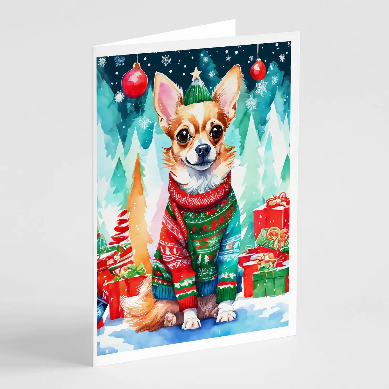 Chihuahua Christmas Greeting Cards Pack of 8