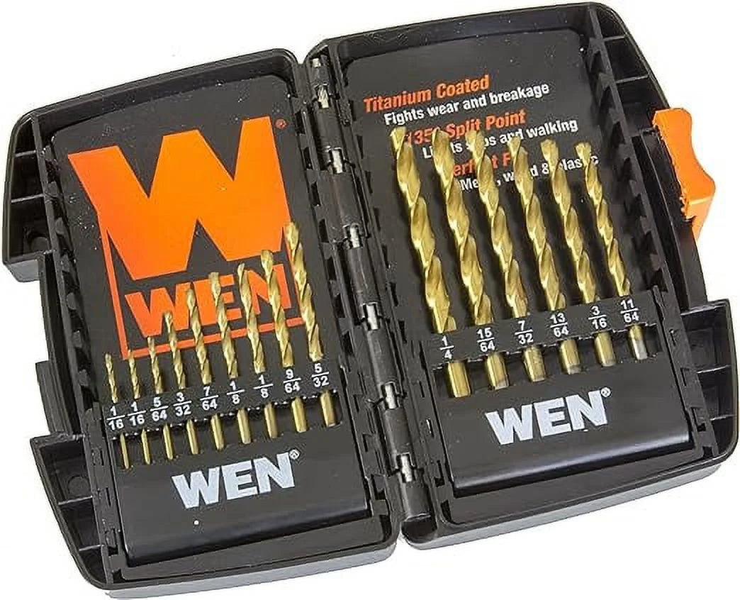 15-Piece Titanium-Coated Drill Bit Set