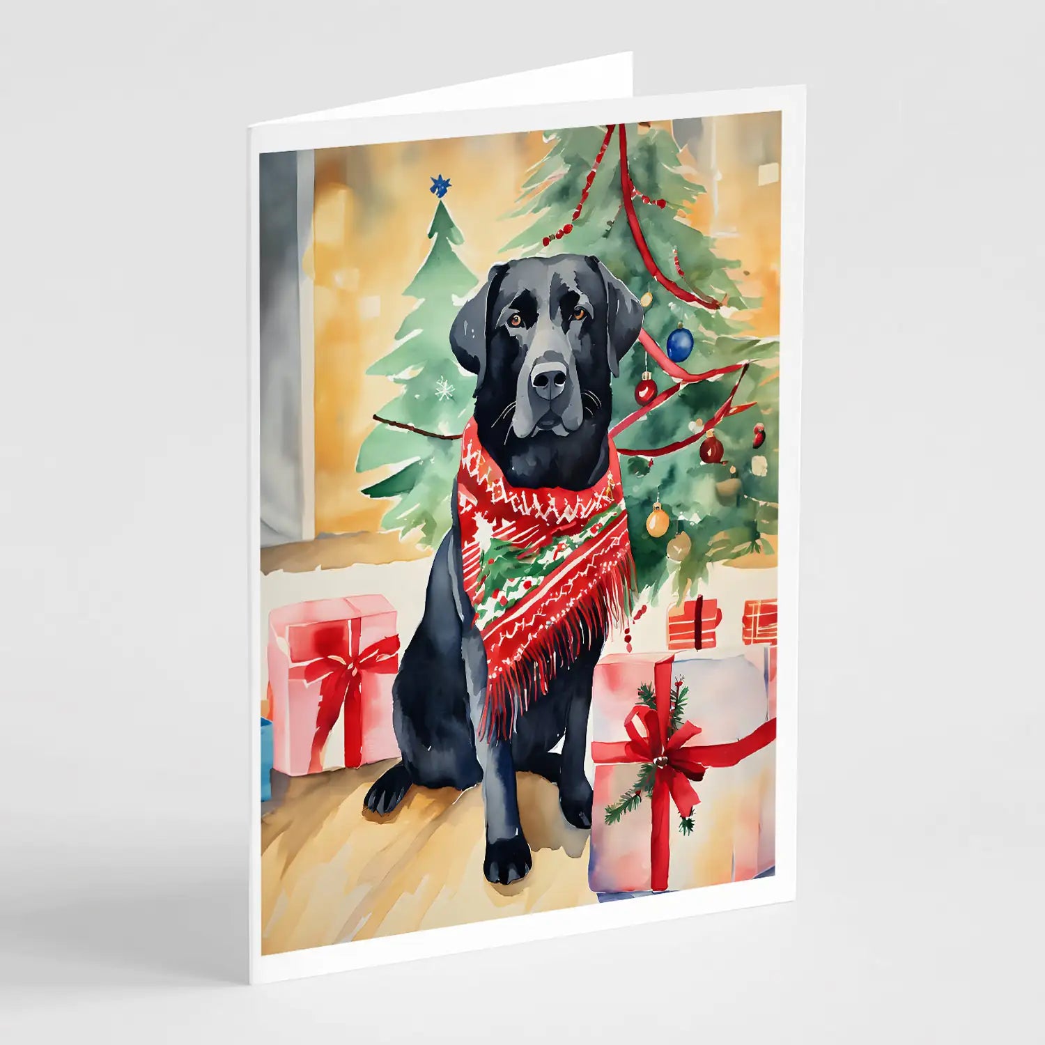 Black Labrador Retriever Christmas Greeting Cards Pack of 8