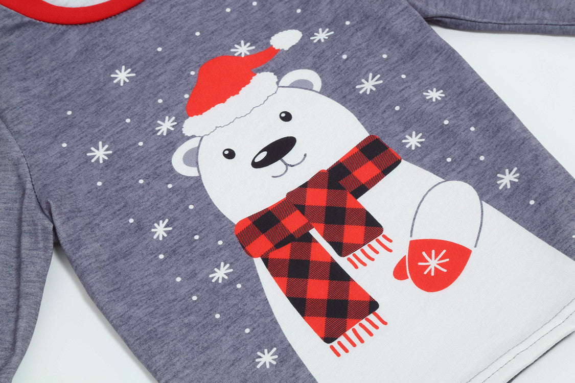 Home Wear Bear Print Parent-child Suit Christmas