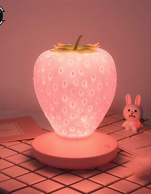 Load image into Gallery viewer, LED Strawberry Lamp for Bedroom Silicon Touch-Sensor USB Rechargeable Dimmable Idyllic Bedside Night Light for House Decoration
