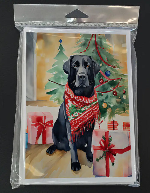 Load image into Gallery viewer, Black Labrador Retriever Christmas Greeting Cards Pack of 8
